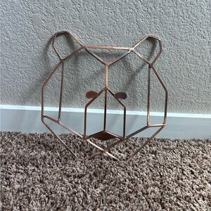 Geometric Bear Metal Wall Accent in Copper